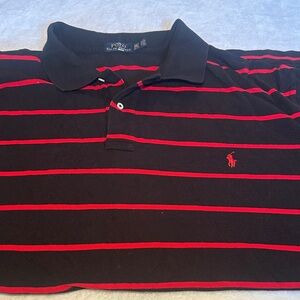 Polo by Ralph Lauren Men's Black Shirt with Red Stripes